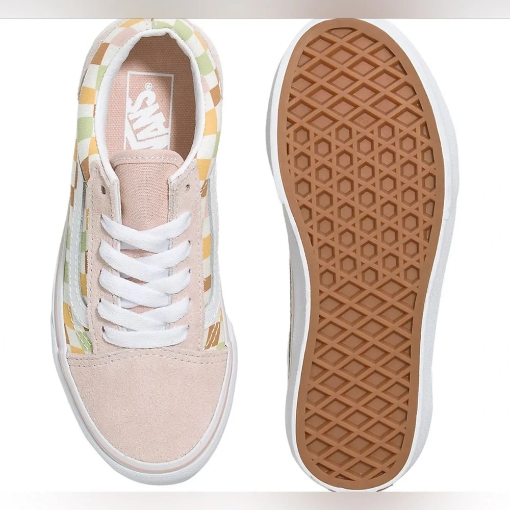 NIB [Vans] Old Skool Shoe Sneaker Tennis Shoes in Multi/True White Kids Sz 12.0 - Picture 3 of 16